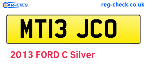 MT13JCO are the vehicle registration plates.