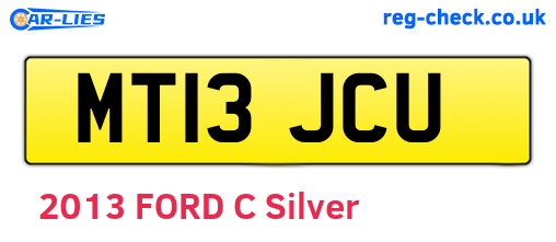 MT13JCU are the vehicle registration plates.
