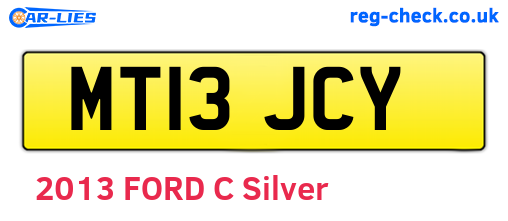 MT13JCY are the vehicle registration plates.