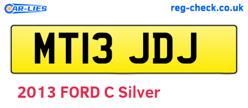 MT13JDJ are the vehicle registration plates.