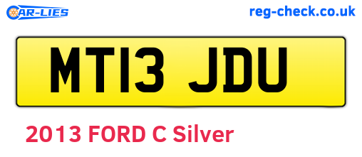 MT13JDU are the vehicle registration plates.
