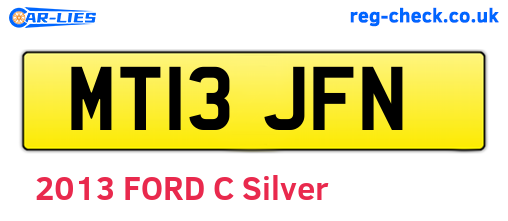 MT13JFN are the vehicle registration plates.