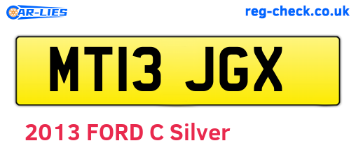 MT13JGX are the vehicle registration plates.