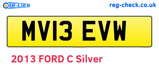 MV13EVW are the vehicle registration plates.