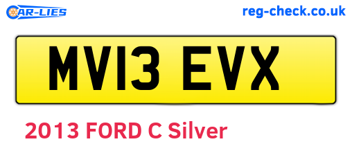 MV13EVX are the vehicle registration plates.