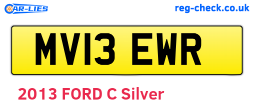 MV13EWR are the vehicle registration plates.