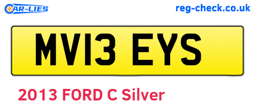 MV13EYS are the vehicle registration plates.