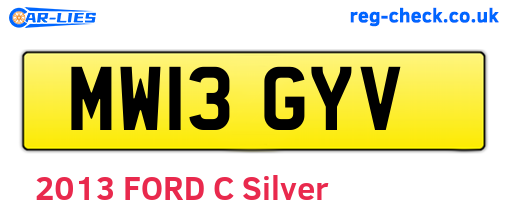 MW13GYV are the vehicle registration plates.