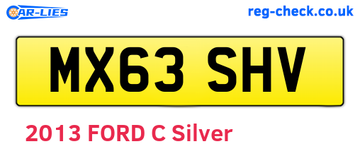 MX63SHV are the vehicle registration plates.