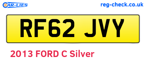 RF62JVY are the vehicle registration plates.