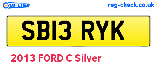 SB13RYK are the vehicle registration plates.
