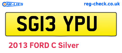 SG13YPU are the vehicle registration plates.