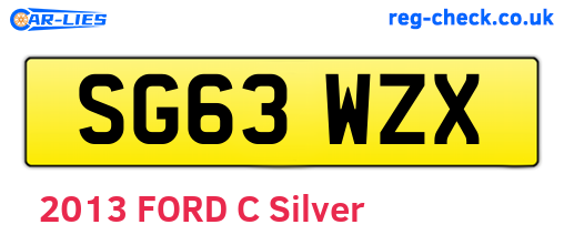 SG63WZX are the vehicle registration plates.