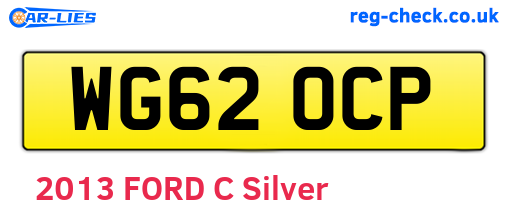 WG62OCP are the vehicle registration plates.