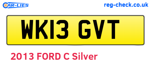 WK13GVT are the vehicle registration plates.