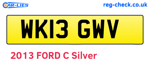 WK13GWV are the vehicle registration plates.