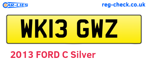 WK13GWZ are the vehicle registration plates.