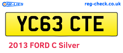 YC63CTE are the vehicle registration plates.