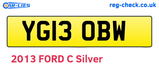 YG13OBW are the vehicle registration plates.