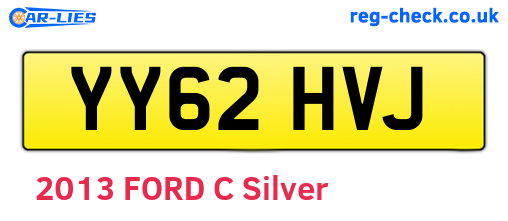 YY62HVJ are the vehicle registration plates.