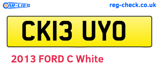CK13UYO are the vehicle registration plates.