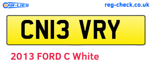 CN13VRY are the vehicle registration plates.