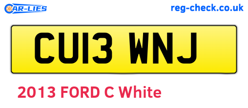 CU13WNJ are the vehicle registration plates.