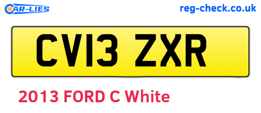 CV13ZXR are the vehicle registration plates.