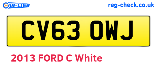 CV63OWJ are the vehicle registration plates.