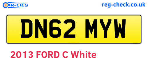 DN62MYW are the vehicle registration plates.