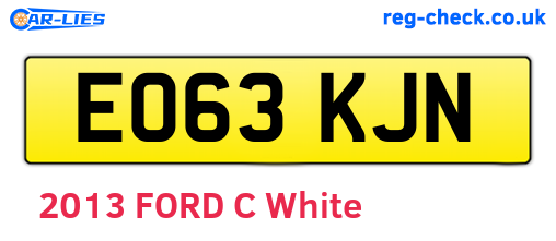 EO63KJN are the vehicle registration plates.