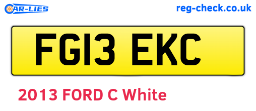 FG13EKC are the vehicle registration plates.