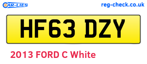 HF63DZY are the vehicle registration plates.