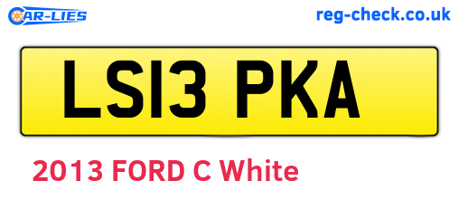 LS13PKA are the vehicle registration plates.