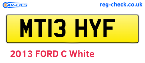 MT13HYF are the vehicle registration plates.