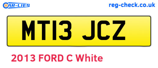 MT13JCZ are the vehicle registration plates.