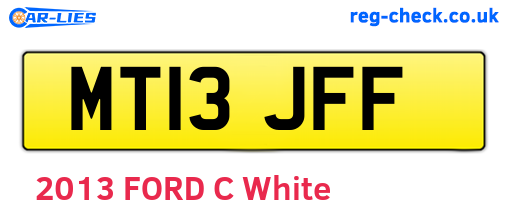 MT13JFF are the vehicle registration plates.