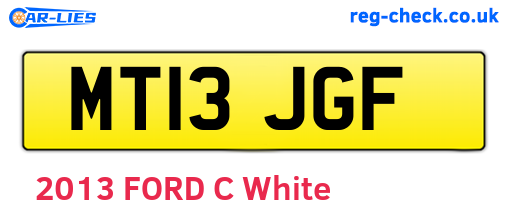 MT13JGF are the vehicle registration plates.
