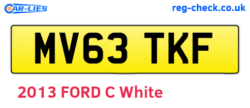 MV63TKF are the vehicle registration plates.