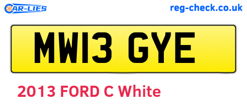 MW13GYE are the vehicle registration plates.