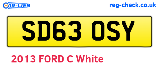 SD63OSY are the vehicle registration plates.