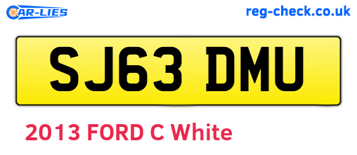 SJ63DMU are the vehicle registration plates.