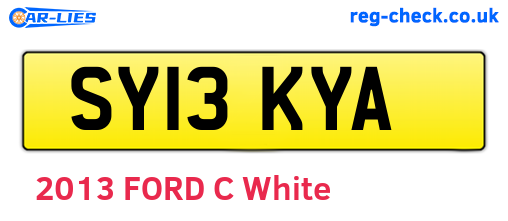 SY13KYA are the vehicle registration plates.