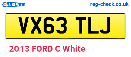 VX63TLJ are the vehicle registration plates.