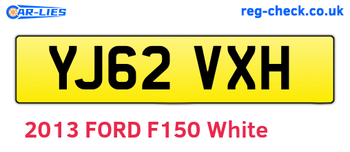 YJ62VXH are the vehicle registration plates.