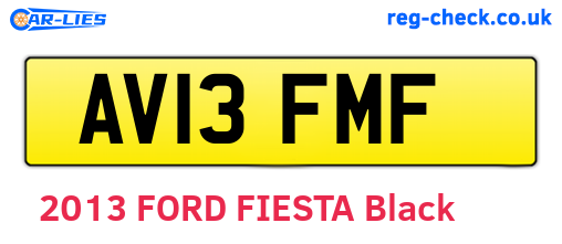 AV13FMF are the vehicle registration plates.