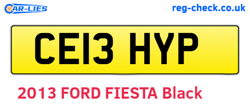 CE13HYP are the vehicle registration plates.