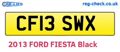 CF13SWX are the vehicle registration plates.