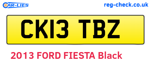 CK13TBZ are the vehicle registration plates.