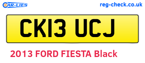 CK13UCJ are the vehicle registration plates.